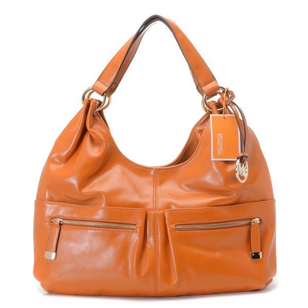 michael kors stor layton shoulder tote orange skinn Poser Med Priser i5dxp